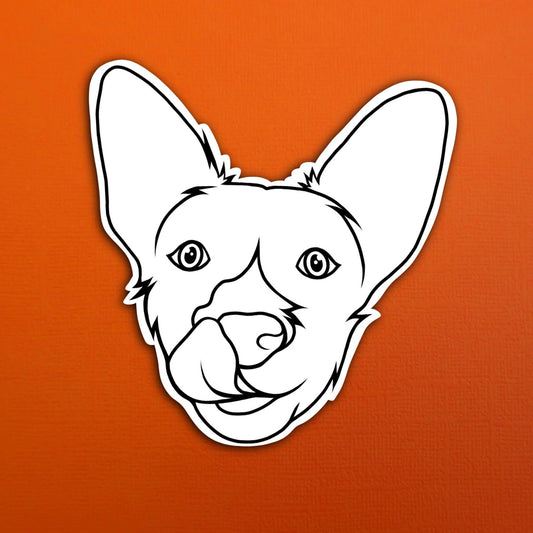 Tilly the Dog Simple Line Waterproof Sticker