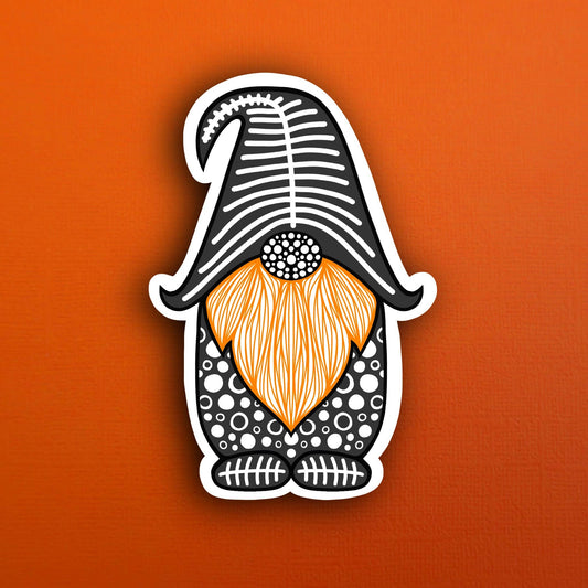 Skeleton Gnome Waterproof Sticker