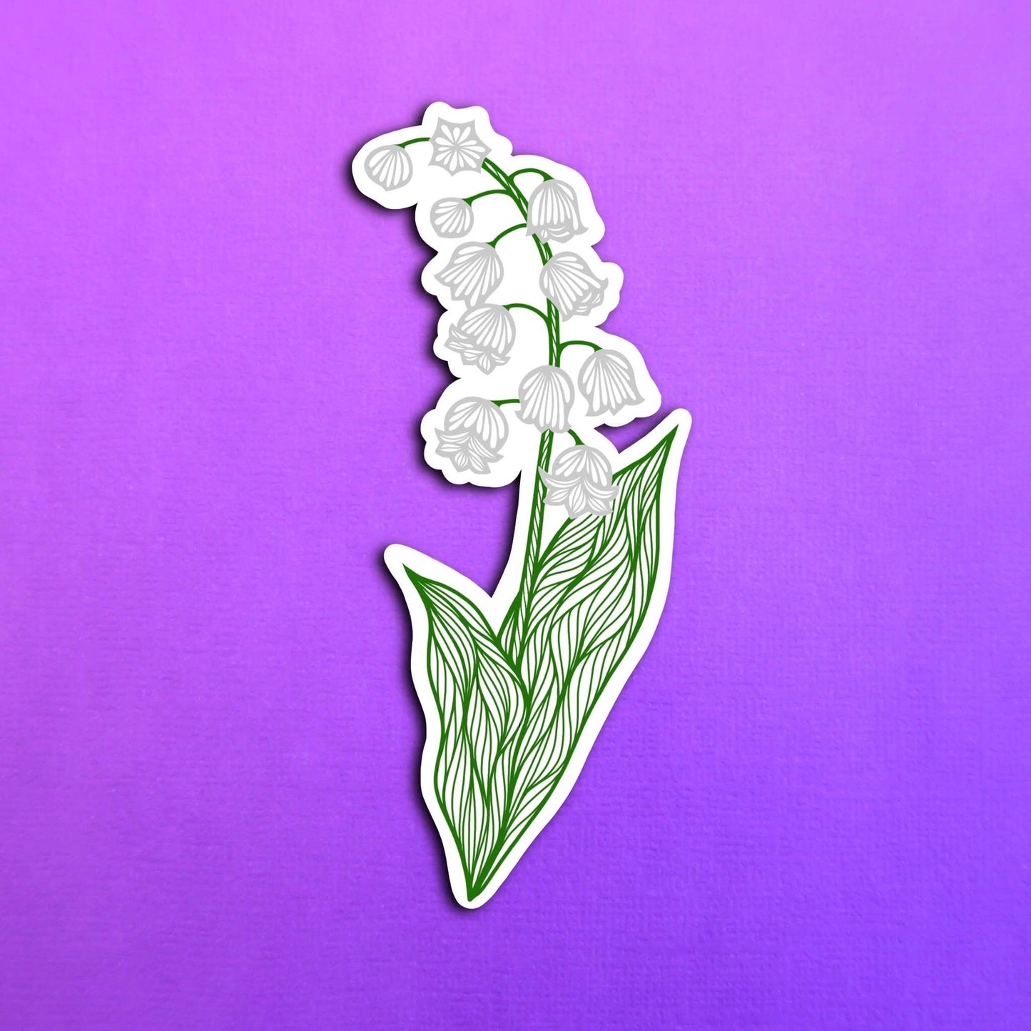 Lily of the Valley May Birth Flower Waterproof Sticker