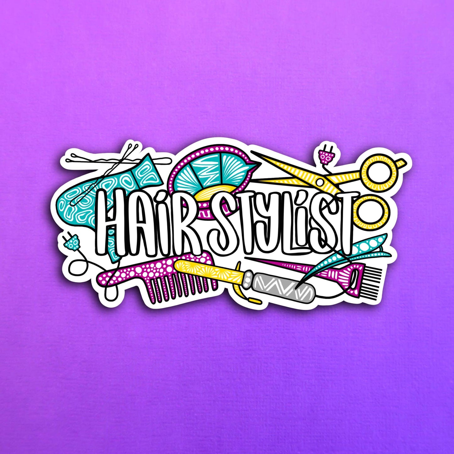 Hair Stylist Waterproof Sticker