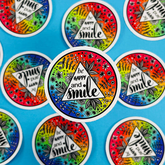 Mini Be Happy Waterproof Sticker