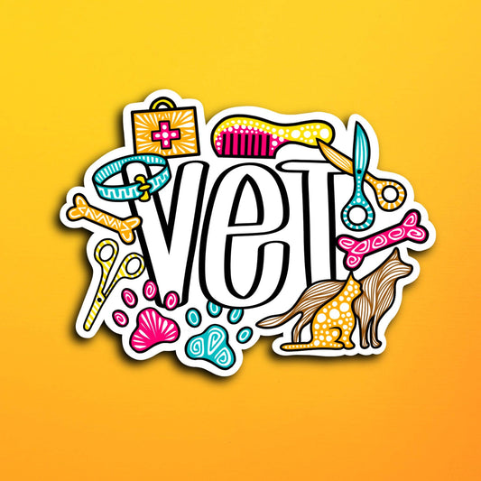 Vet Collage Waterproof Sticker