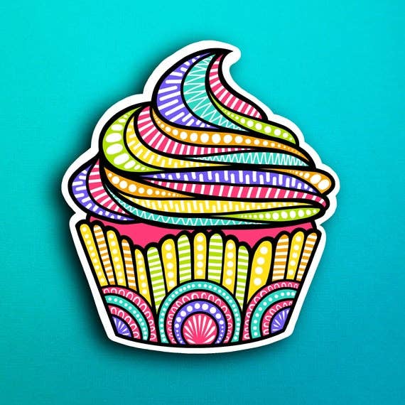 Cupcake Waterproof Sticker