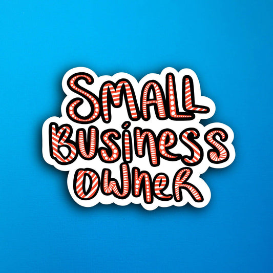 Red Small Business Owner Waterproof Sticker