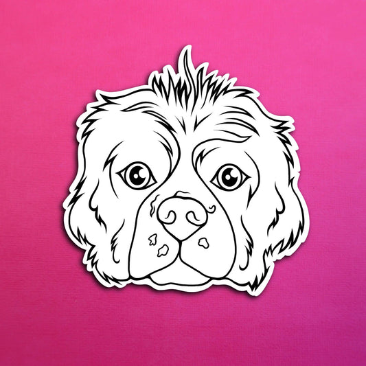 Dory the Dog Simple Line Waterproof Sticker