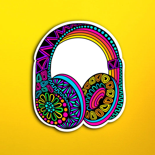 Groovy Headphones Waterproof Sticker