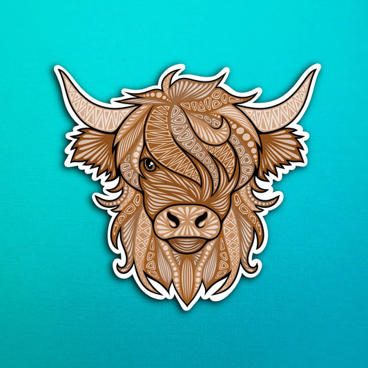 Highland Cow Waterproof Sticker