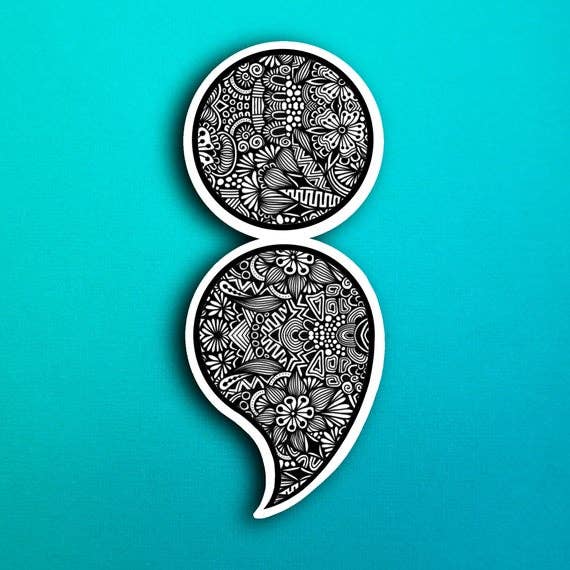 Semicolon Waterproof Sticker