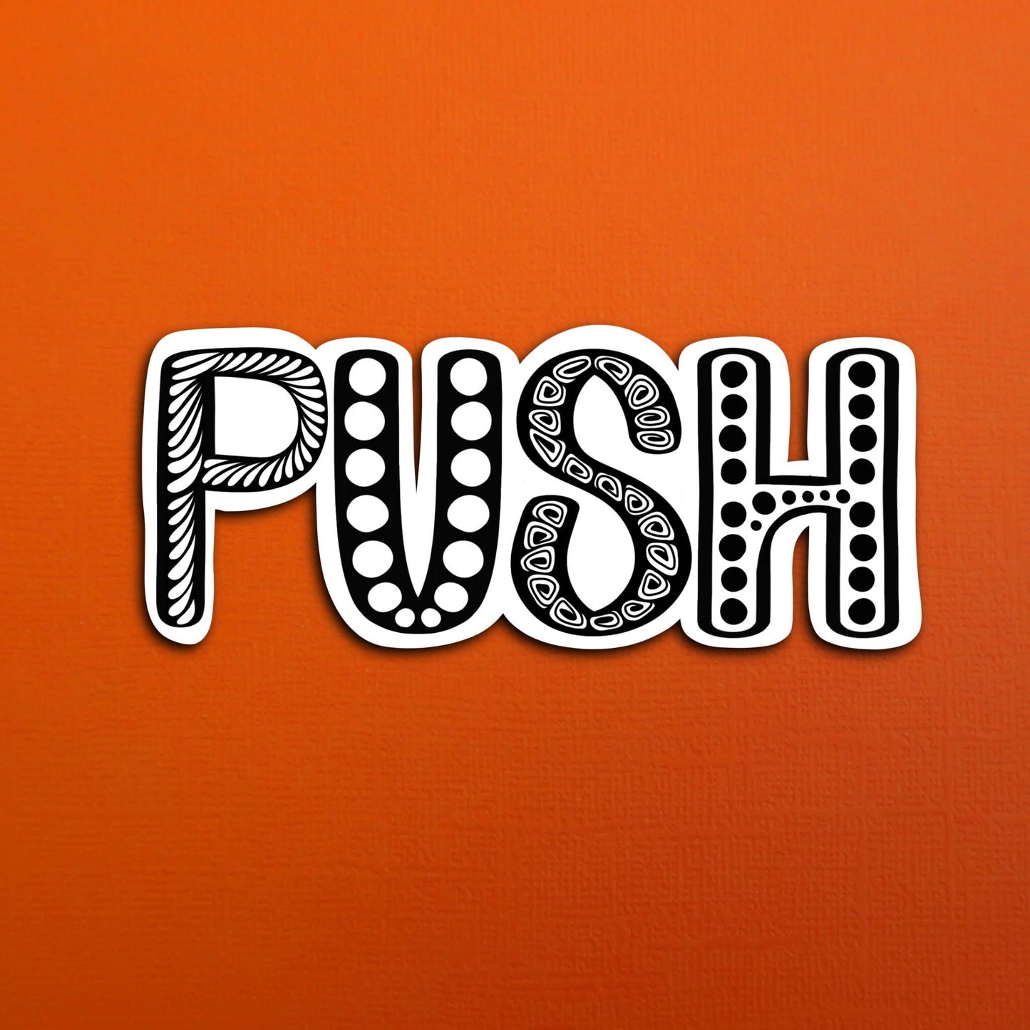 Push Waterproof Sticker