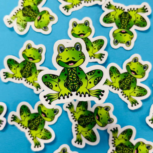 Mini Fredi the Frog Waterproof Sticker