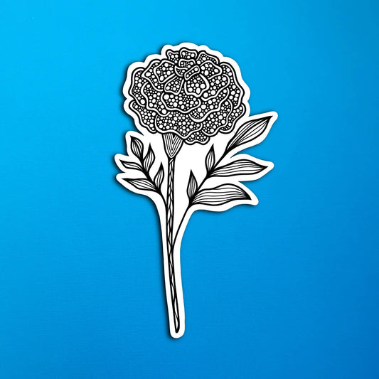BW Marigold October Birth Flower Waterproof Sticker