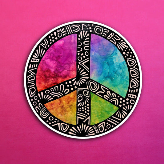 Ink Peace Sign Waterproof Sticker