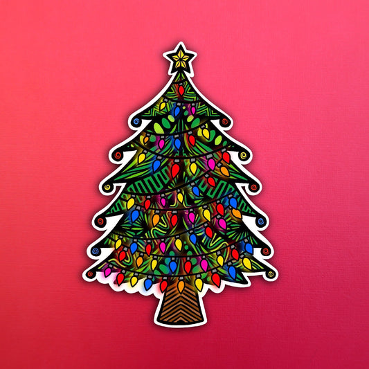 Christmas Tree Waterproof Sticker