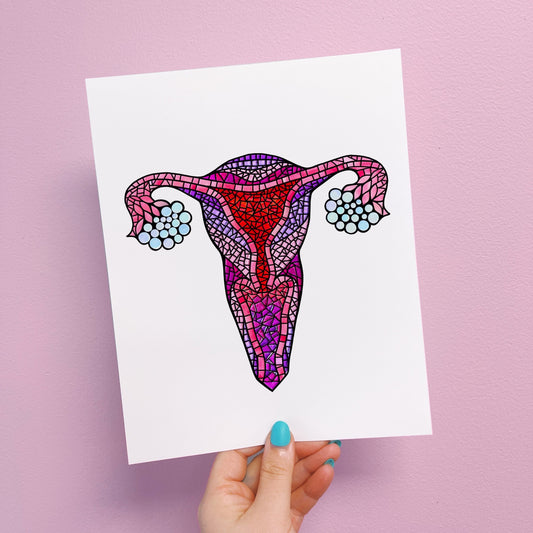 Mosaic Womb Black Grout Print