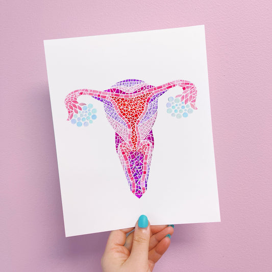 Mosaic Womb White Grout Print