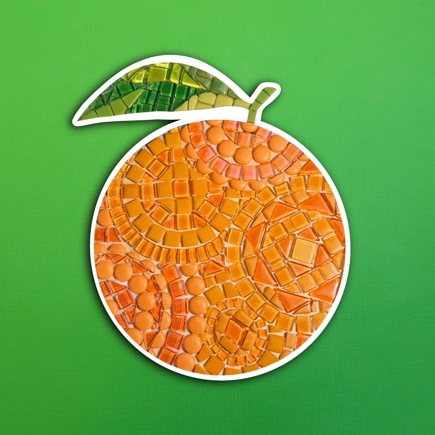 Orange Mosaic Waterproof Sticker