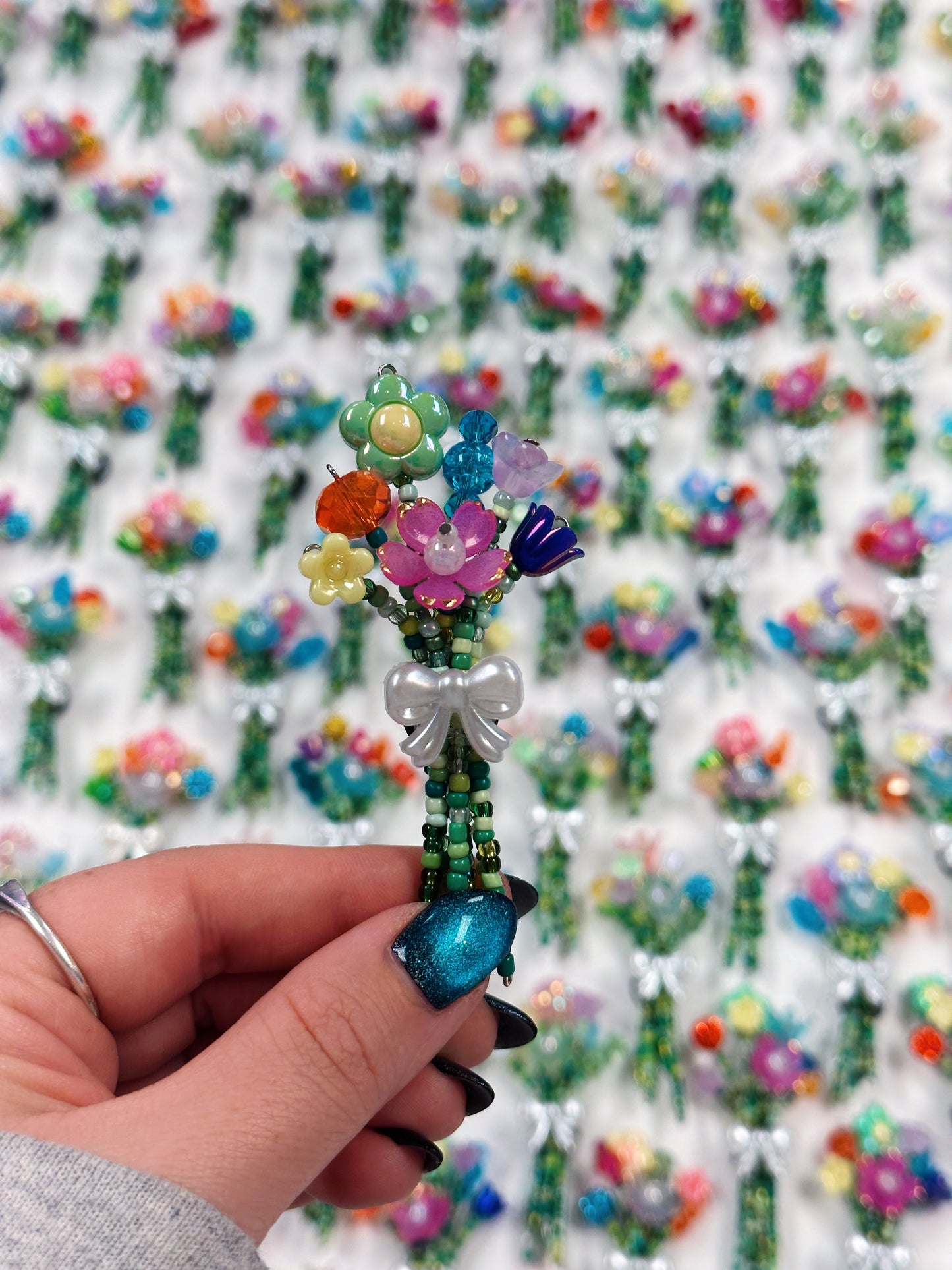 Mystery Beaded Flower Bouquet Magnet