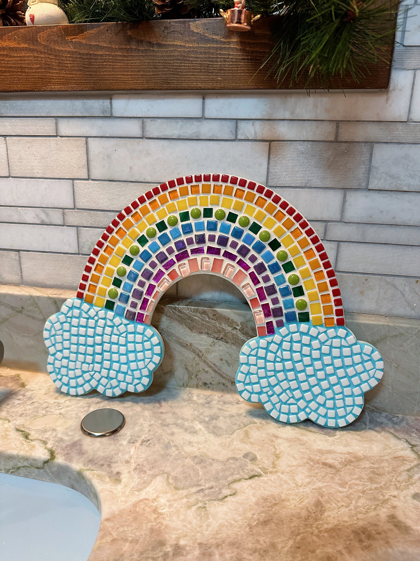 Downloadable Rainbow Mosaic Coloring Page