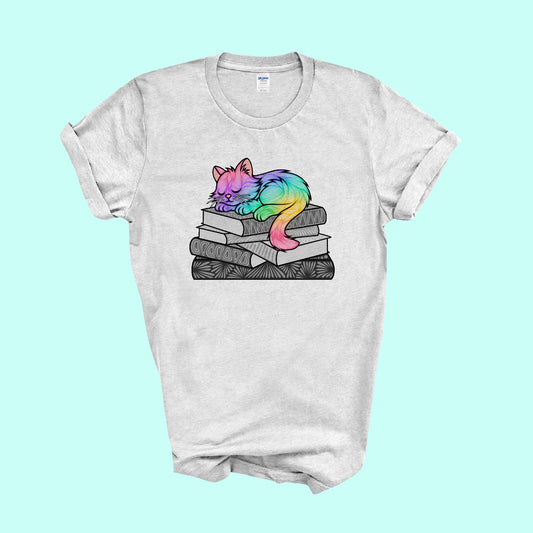 Rainbow Book Cat T-shirt!