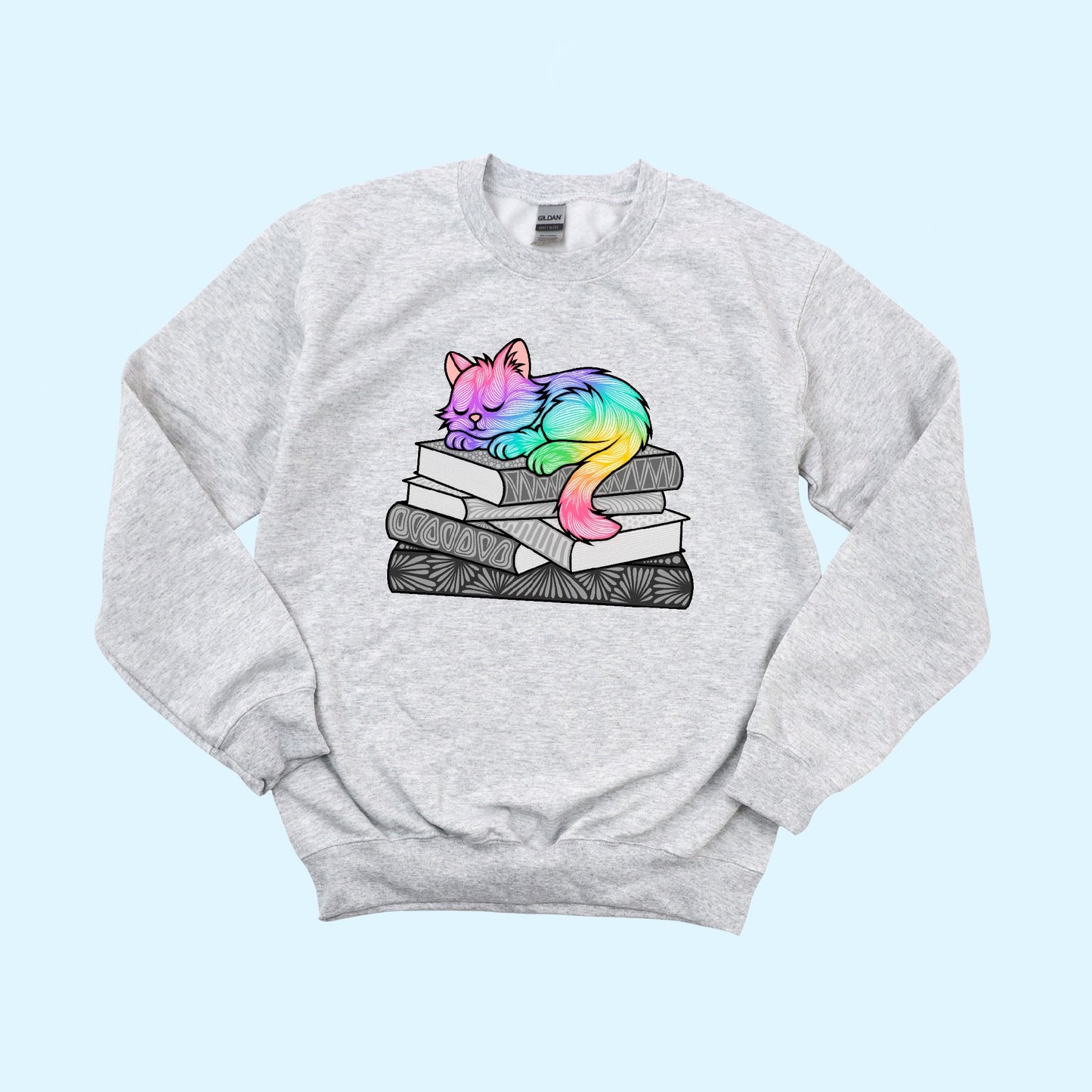 Rainbow Book Cat Crewneck!