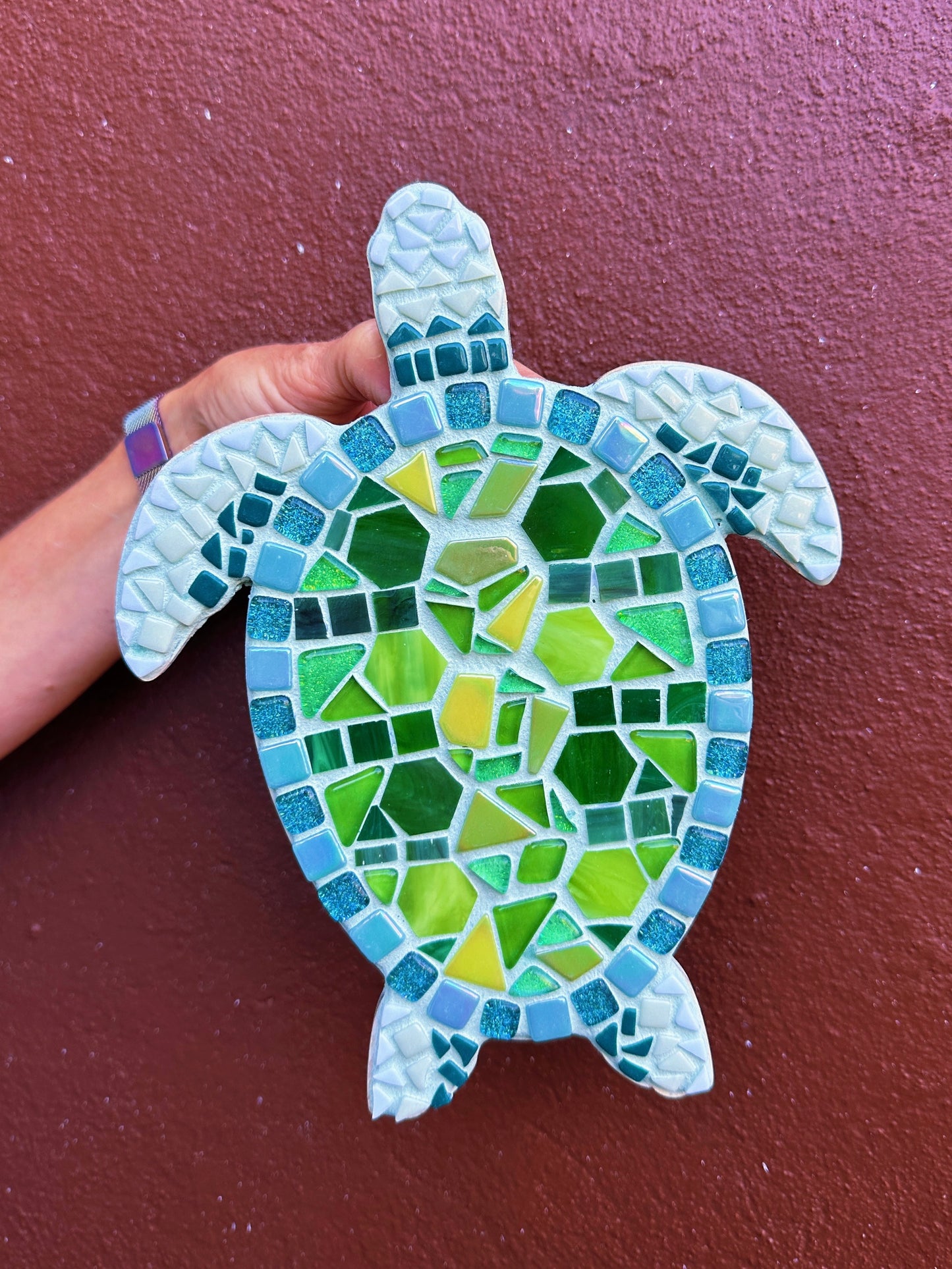Downloadable Sea Turtle Mosaic Coloring Page