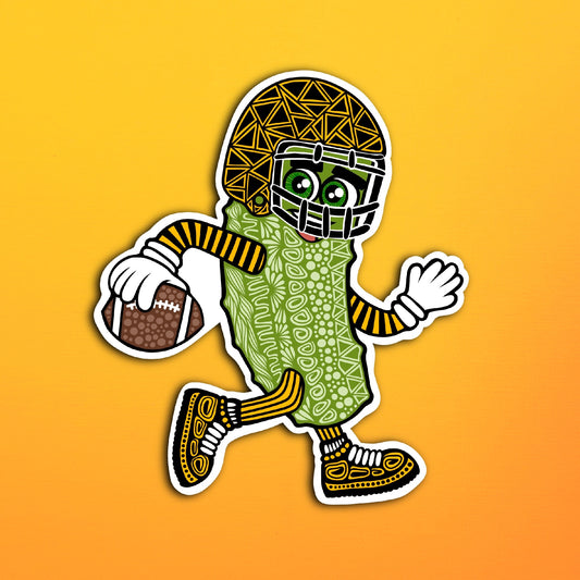 Pittsburgh Pickle Playing Football Waterproof Sticker
