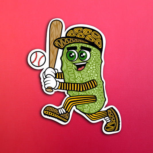 Pittsburgh Pickle Playing Baseball Waterproof Sticker