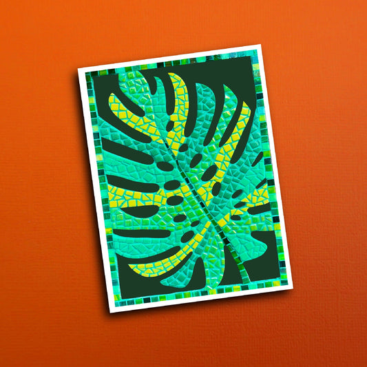 Monstera Mosaic Waterproof Sticker