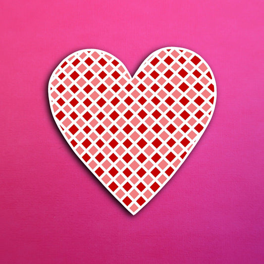 Checkered Heart Mosaic Waterproof Sticker