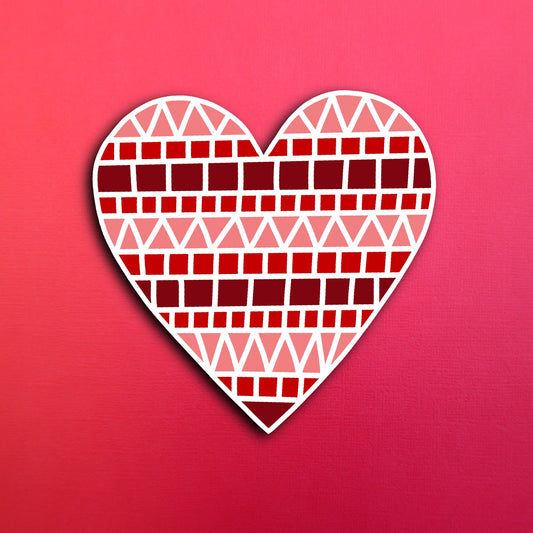 Line Heart Mosaic Waterproof Sticker