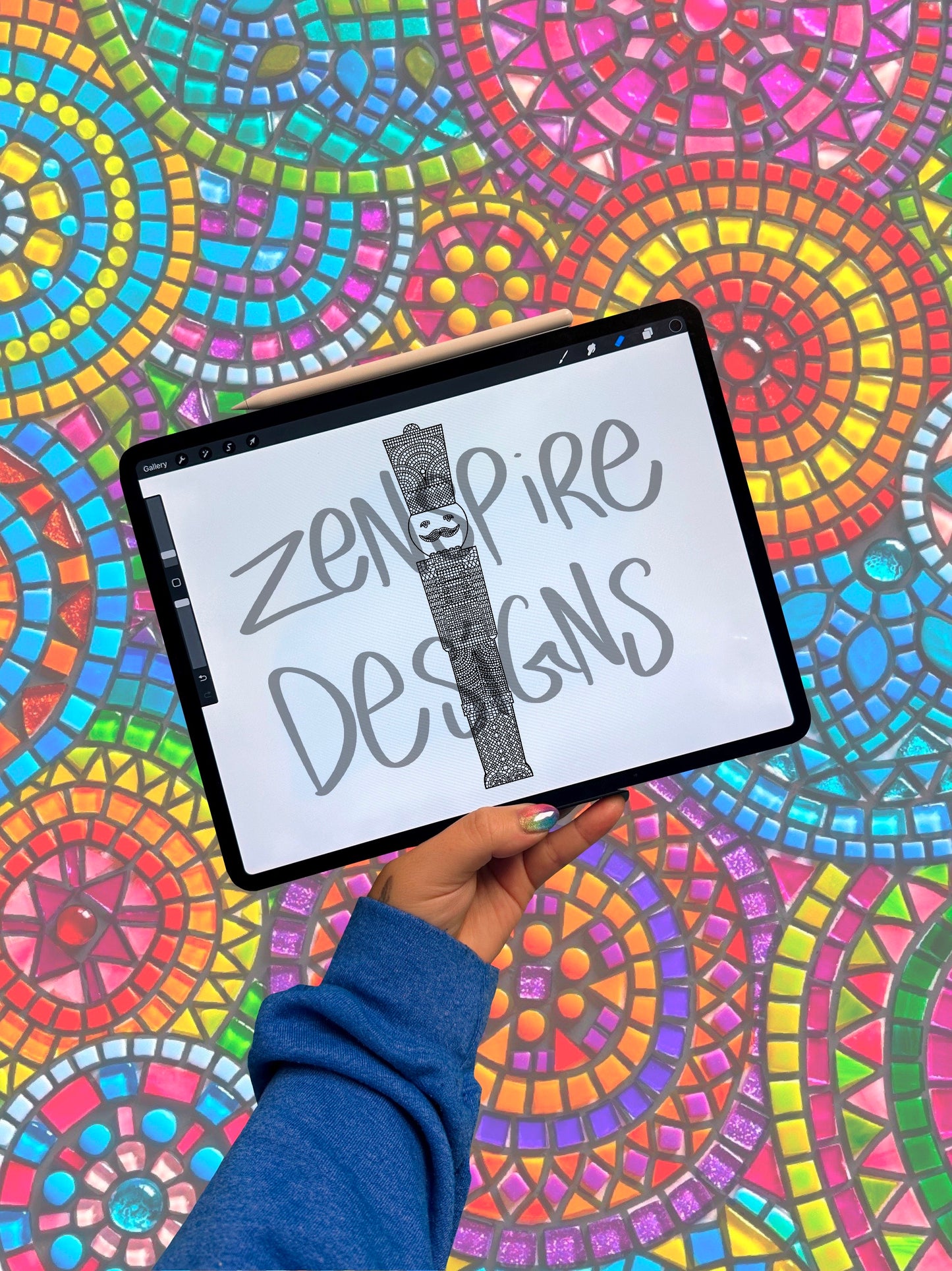 Downloadable Nutcracker Mosaic Coloring Page