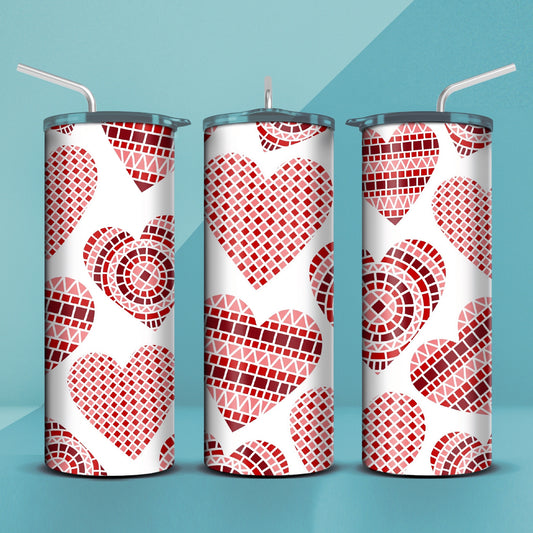 Hearts Mosaic Tumbler 20oz