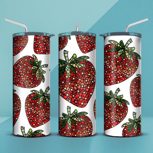 Strawberry Mosaic Tumbler 20oz