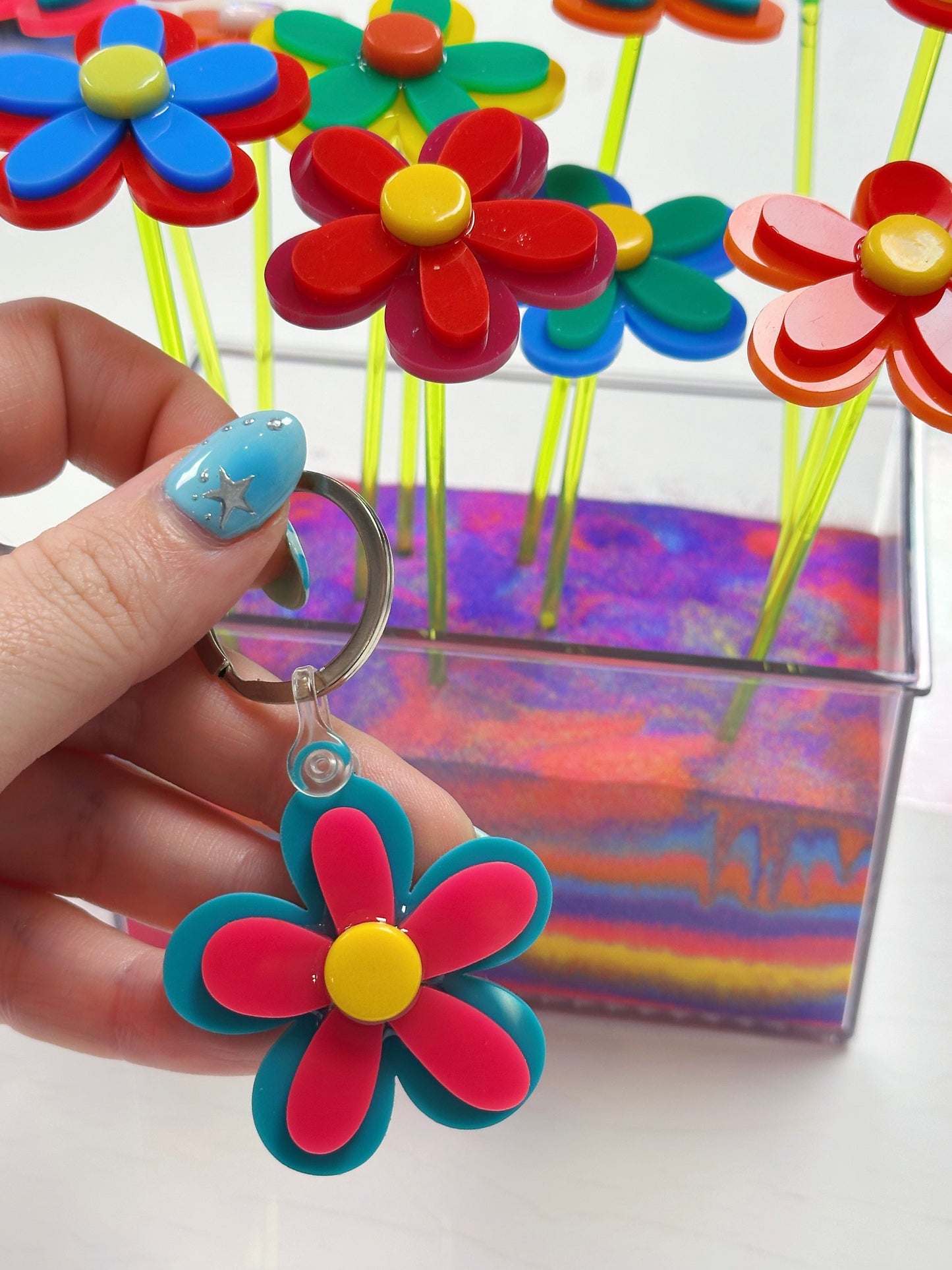 Mystery Acrylic Flower Keychain