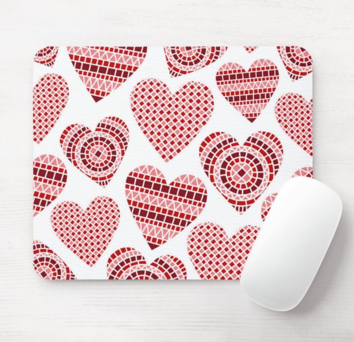 Hearts Mosaic Mouse Pad