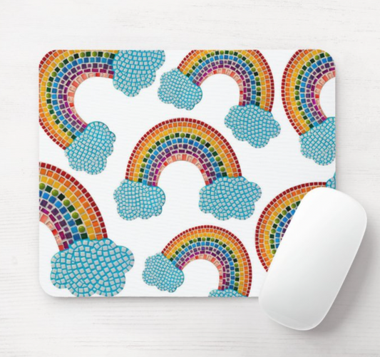 Rainbow Field Mosaic Mouse Pad