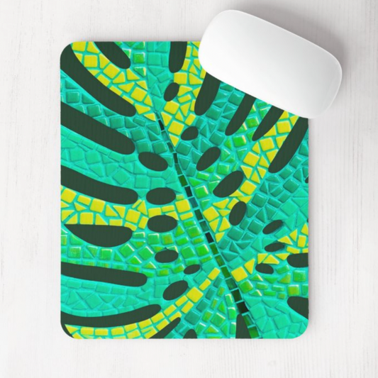 Monstera Mosaic Mouse Pad