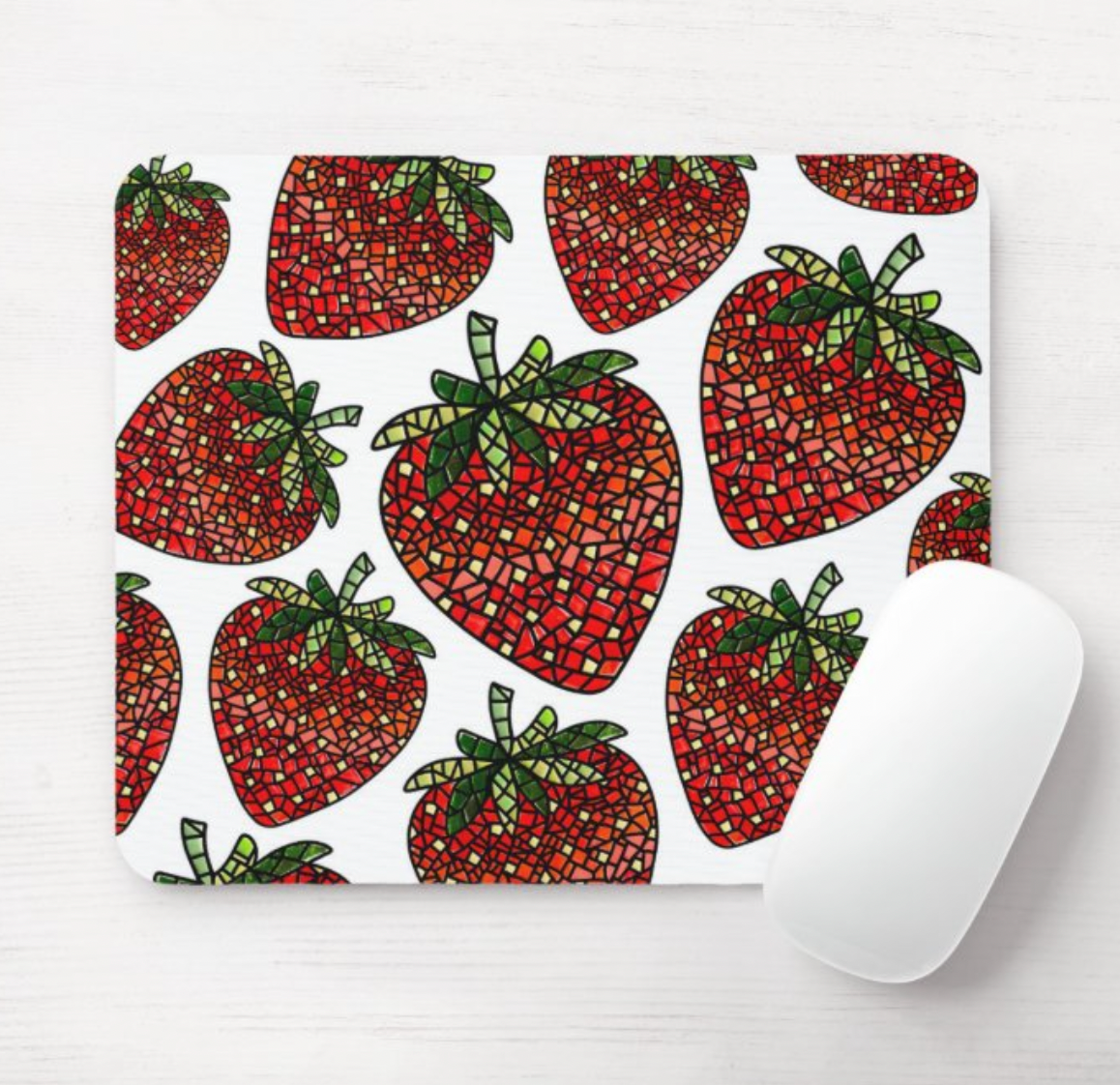 Strawberry Mosaic Mouse Pad