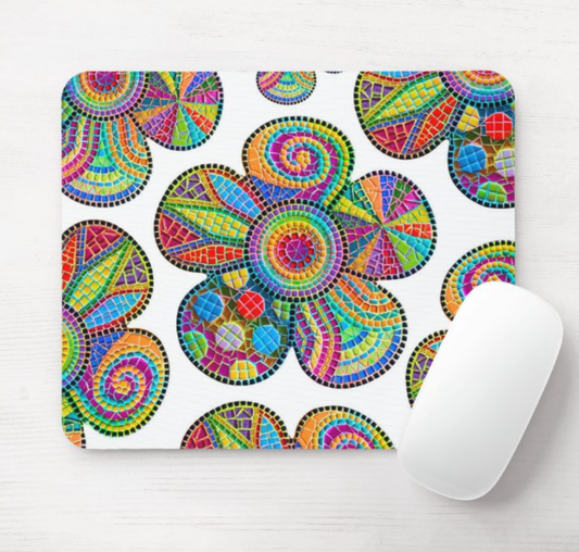 Groovy Flower Mosaic Mouse Pad