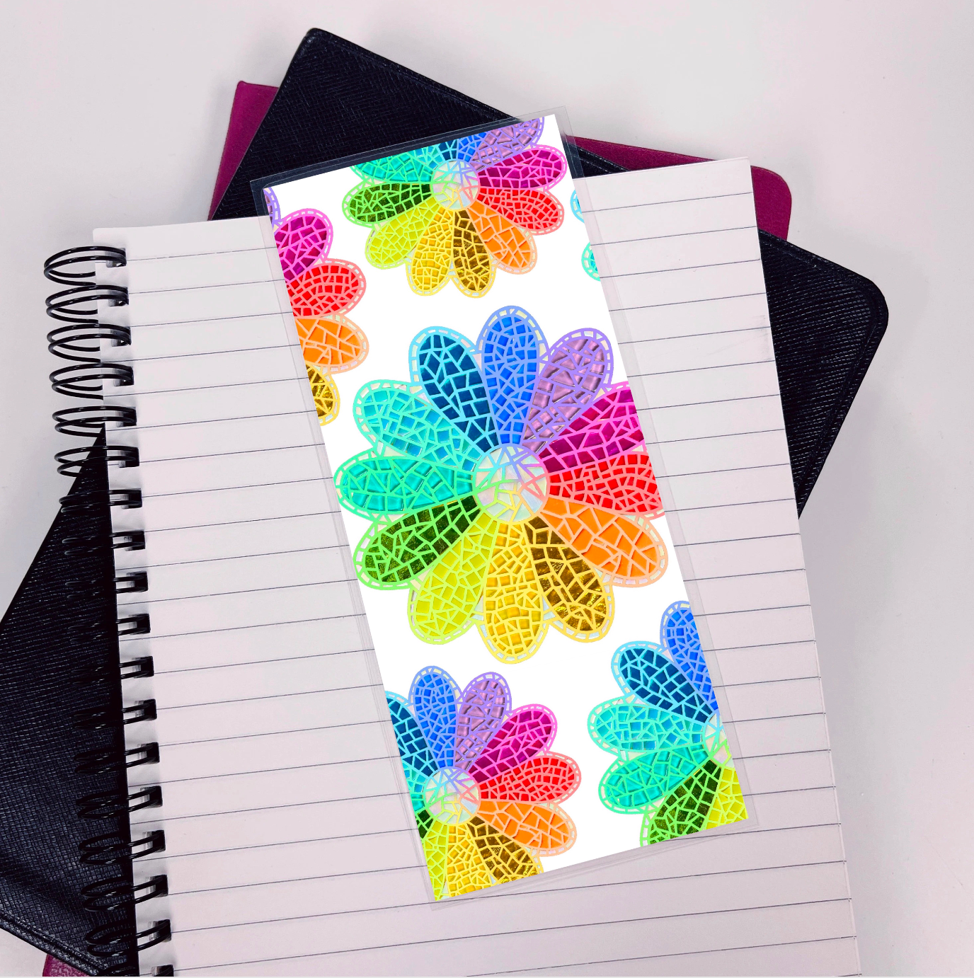 Rainbow Flower Mosaic Bookmark