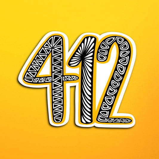 Pittsburgh 412 Waterproof Sticker