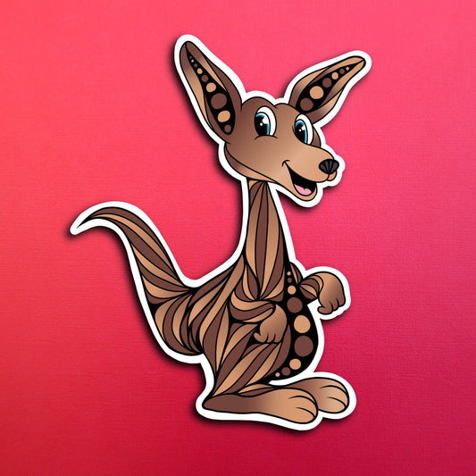 Katalina the Kangaroo Waterproof Sticker