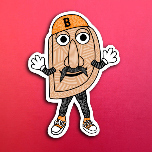 Bacon Burt Pittsburgh Pierogi Waterproof Sticker
