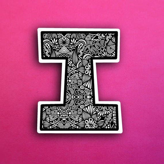 Small Block Letter I Waterproof Sticker