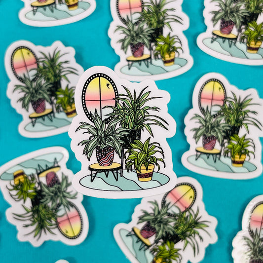 Mini House Plants Waterproof Sticker