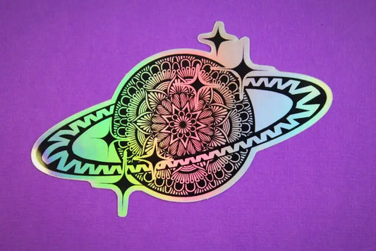 Holo Saturn Waterproof Sticker