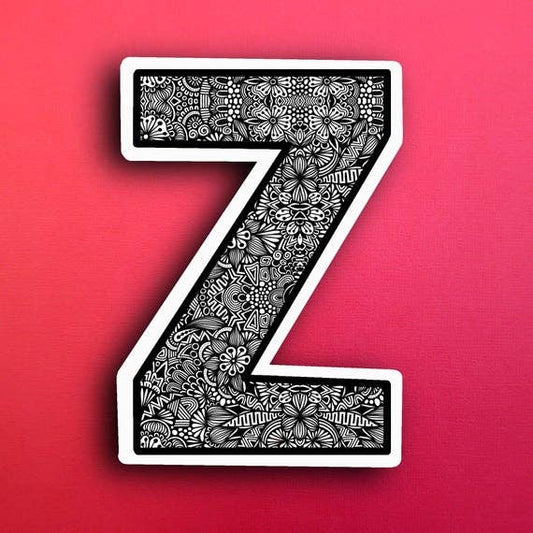 Small Block Letter Z Waterproof Sticker