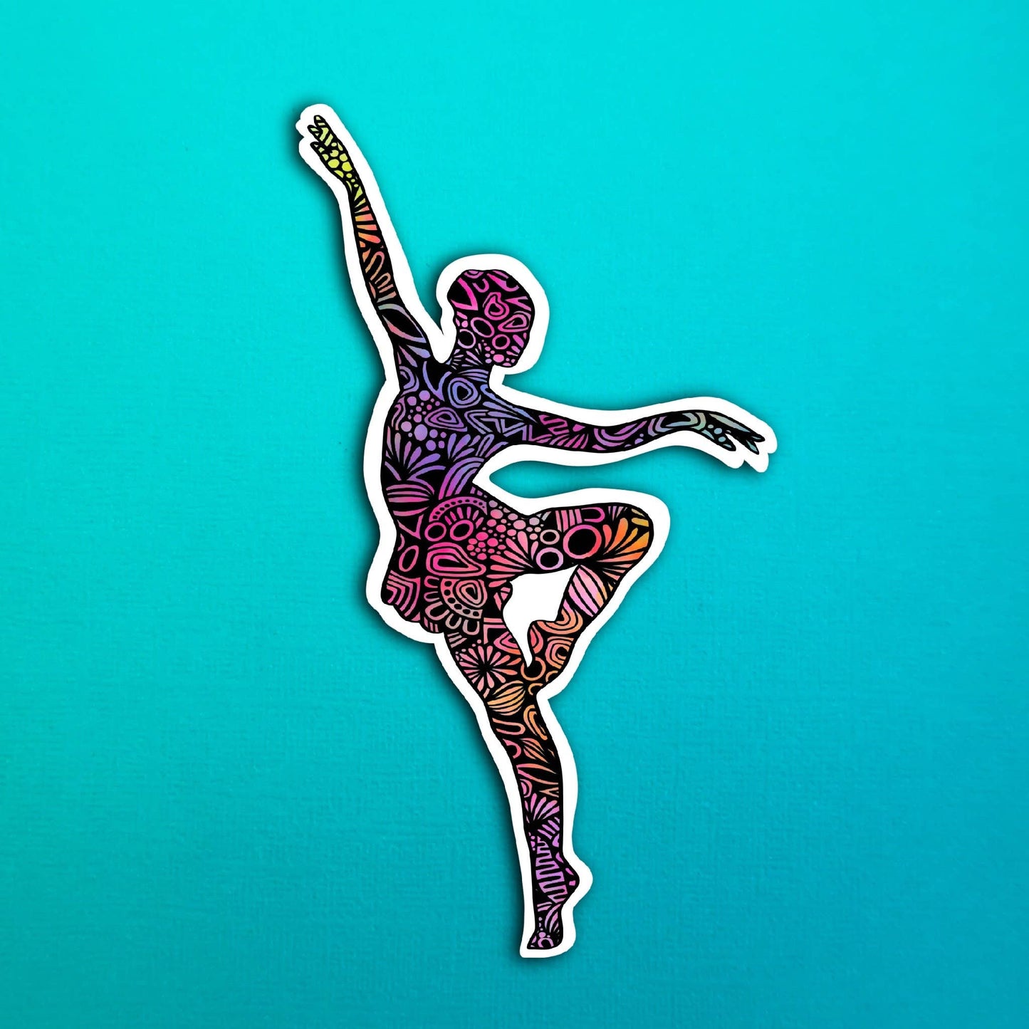 Colored Dancer Waterproof Sticker