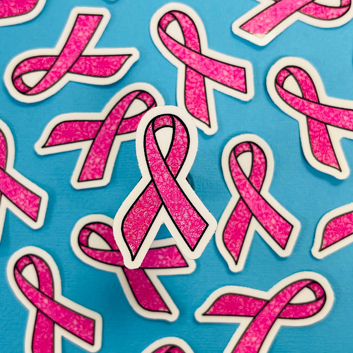 Mini Pink Ribbon Waterproof Sticker