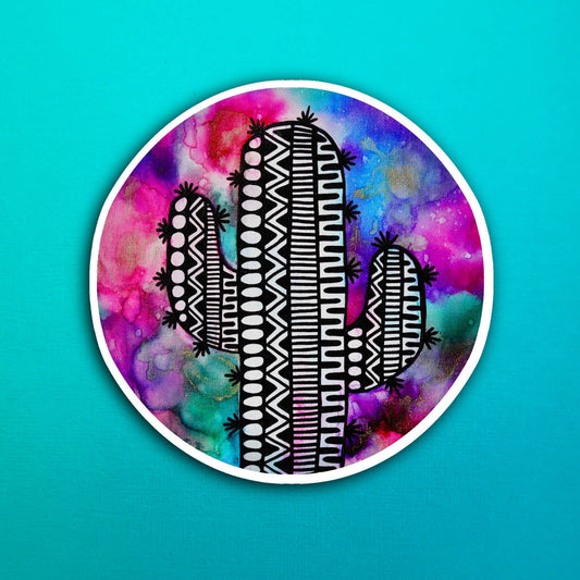 Ink Single Cactus Waterproof Sticker